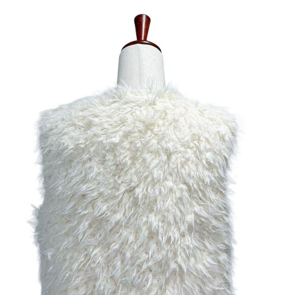 For Love And Lemons Women's Small Alpine Faux Fur Fuzzy‎ Teddy Vest Lilac White - Picture 4 of 11